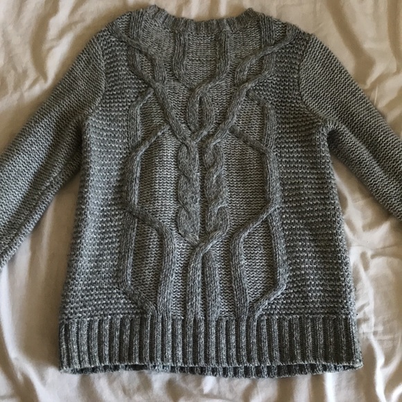 Abercrombie & Fitch Cable Knit Heather Gray Sweater - Picture 4 of 4